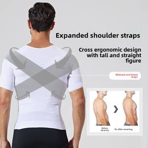 Minceur Corps Shaper Compression Chemise Contrôle Du Ventre Plus Mince Shapewear Gynecomastia Undershirt <span class=keywords><strong>Posture</strong></span> Corrector Tops - Product Image 2
