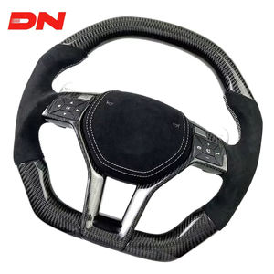 Volante พวงมาลัยหนังคาร์บอนไฟเบอร์สีดำมันวาวแบบกำหนดเองสำหรับ <span class=keywords><strong>Mercedes</strong></span> <span class=keywords><strong>Benz</strong></span> W204 W205 W207 W211 W221 AMG GT CLS รุ่น - Product Image 1