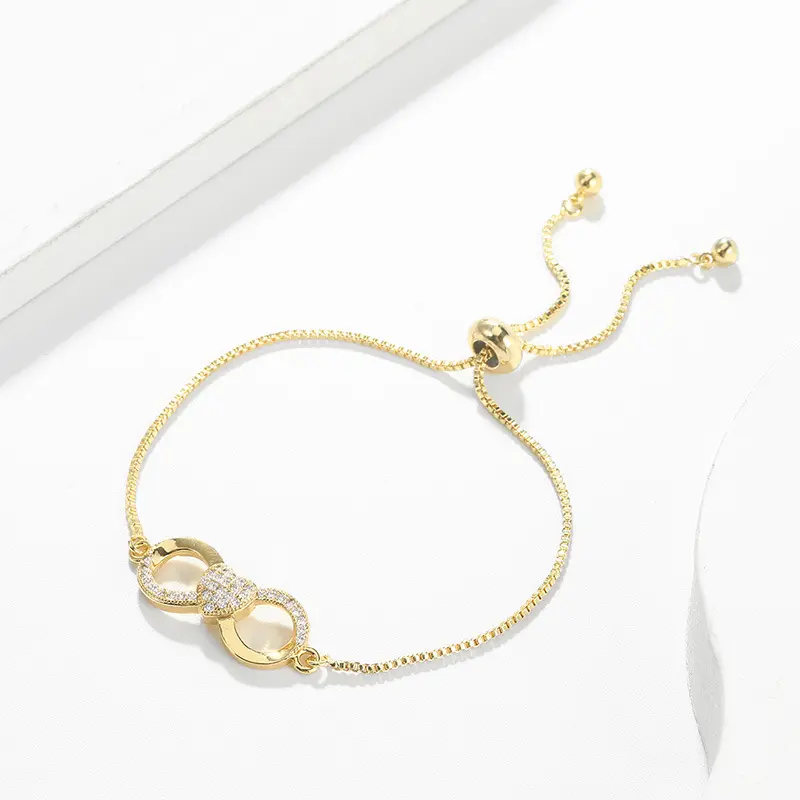 Gelang & Gelang Perhiasan Mode Bling Bling Kuningan Lapis Emas Perhiasan Halus Gelang Penjualan Teratas Perhiasan Mode 2023