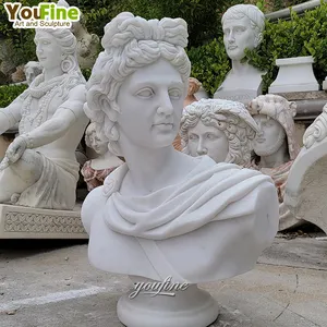 Beau buste en marbre Apollo sculpté à la main à vendre