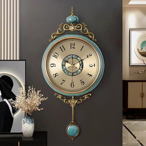 Luxury European Shell <b>Wall</b> <b>Clock</b> Round Battery Powered <b>Silent</b> For Living Room Home Decor - Product Image 1