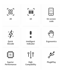 BWHS-25L cầm tay 1D 2D Đầu đọc mã vạch với đứng 2.4 Gam Bluetooth tốc độ cao Scanner cho bán lẻ, kho & hậu cần - Product Image 2