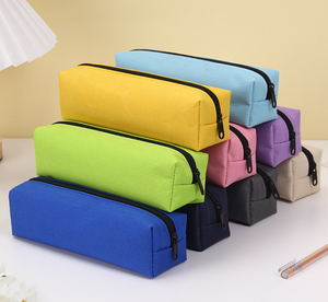 حقيبة أقلام رصاص للامتحان بسيطة ومحمولة بلون ثابت ، حقيبة قرطاسية محمولة بشعار قابل للتخصيص ، جيب صغير لأقلام الرصاص ، أدوات الكتابة - Product Image 3