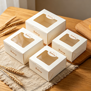 <span class=keywords><strong>Boîte</strong></span> <span class=keywords><strong>à</strong></span> gâteau <span class=keywords><strong>en</strong></span> <span class=keywords><strong>carton</strong></span> rigide blanc de 8 pouces avec fenêtre transparente, idéale pour l'emballage des <span class=keywords><strong>gâteaux</strong></span> d'anniversaire - Product Image 5