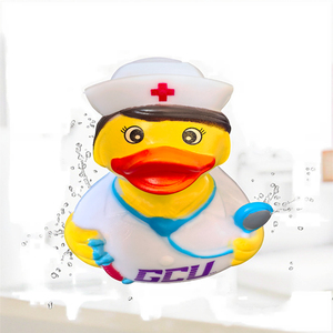 Y tá mô hình ít màu vàng Vịt đồ chơi nổi tắm đồ chơi Pinch hét lên làm bằng nhựa bền và PVC cho bé tắm thời gian - Product Image 4