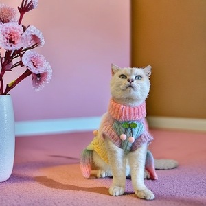 Falda para Mascotas con Estampado de Cerezas en Degradado, Atuendo Casual y Lindo para Gatos y Perros Pequeños y Medianos como Bichón, Yorkshire, <span class=keywords><strong>Maltés</strong></span> - Product Image 4