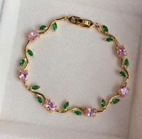 Pulsera de Flor de Tulipán Chapada en Oro de 18K, Resistente al Agua y al Deslustre, de Acero Inoxidable, Marca Fanhua