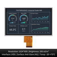 Module LCD TFT TMK 7 pouces 1024x600 Interface LVDS Écran d'affichage IPS Panneau LCD industriel OEM Rétroéclairage LED personnalisé 260cd/m