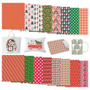 Paquete de Hojas de Transferencia de Tinta para Sublimación Navideña, Papel de Transferencia de Sublimación Arcoíris para Tazas, Vasos, Llaveros y Camisetas DIY - Product Image 1