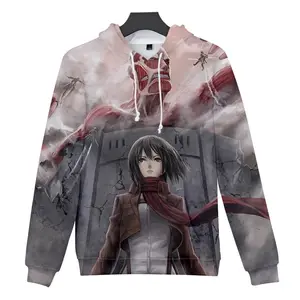 10 Colors 3D printing Polyester Fleece Hoodies Pullover Sweatshirt For Fans of Anime Attack on Titan