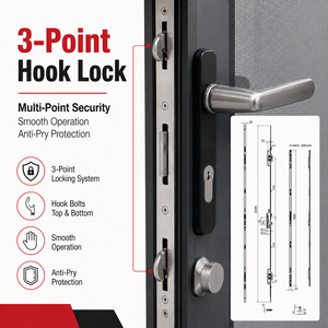 Porta di Sicurezza in Alluminio Aeronautico con Rete in Acciaio Inox 316 Intrecciata, Antieffrazione, con Chiusura a 3 Punti per Ingresso Principale - Product Image 3