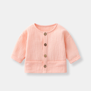 Hongbo Áo Trẻ Em Vải Muslin 100% Cotton Giá Xuất Xưởng Áo Khoác Trẻ Em Cotton Hữu Cơ Có Túi Áo Khoác Trang Phục Trẻ Em Bánh Quế - Product Image 6