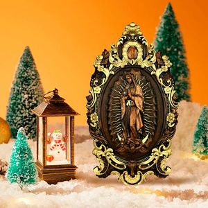 Estatua de madera hecha a mano de La Virgen María, Nuestra Señora Guadalupe, diseño moderno, decoración religiosa para el hogar, regalo religioso católico - Product Image 4