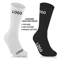 Benutzer definierte Logo Socken Hersteller Unisex Baumwoll socken weiß keine MOQ schnelle Probe