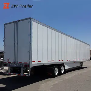 ZW Group Kendaraan Trailer 40ft 53ft Kotak Tertutup Van Tipe Semi Trailer untuk Dijual