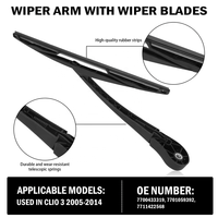 Kit de mécanisme d'essuie-glace arrière durable, bras d'essuie-glace arrière pour Renault Clio 3 2005-2014