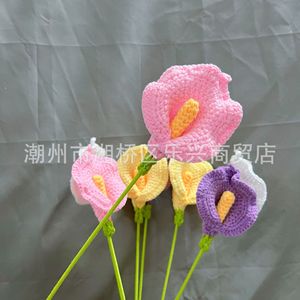 Finished Nordic Tableware Table Handmade Crochet Flower Floral Decoration Calla Lily Flowers Valentine's Day <b>Gift</b> - Product Image 2