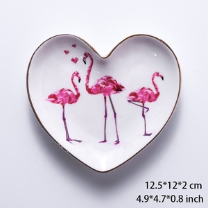 Vassoio per <span class=keywords><strong>gioielli</strong></span> in ceramica alla moda piatto per piatti portagioie espositore per organizzatori con bordo in oro con Design a mano di Cactus per il trucco - Product Image 6