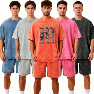 TKAN440 Camiseta Hombre Oversize de Alta Calidad 100% Algodón, Lisa para Imprimir Logotipo, Estilo Urbano Vintage con Lavado Ácido - Product Image 1