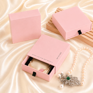 Cute Pink Sliding Drawer <b>Earring</b> <b>Box</b> - Small Paper Jewelry Organizer for Girls - Product Image 1