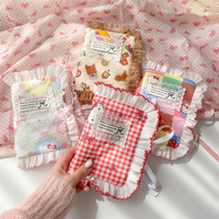 Carpeta económica de hojas sueltas de gato M5 de encaje de tela, carpeta de bolsillo, Cartera de gatito, carpeta de tarjetas, cuaderno, planificador, álbum de fotos para niña