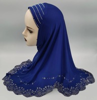 Chapeau en mousseline de soie malaisien à gros diamants, chapeau à perçage à chaud, bandeau, chapeau, hijab musulman pour femmes de Dubaï, H0112