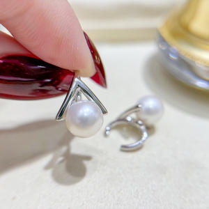 ถาดเปล่าสำหรับทำเครื่องประดับมุก DIY เงินแท้ S925 สำหรับใส่ลูกปัดกลมขนาด 7-9 มม. ต่างหูแฟชั่น 22203 - Product Image 3