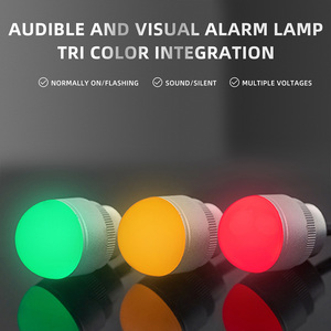 IP67 chống thấm nước cấp cảnh báo ánh sáng hình cầu kim loại Tricolor đèn, luôn luôn trên, vỏ bạc, 30mm, 1 phần - Product Image 2