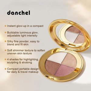 Palette de fards à paupières 4-en-1 en gros, hautement pigmentée, marque privée, avec paillettes, bronzants, illuminateurs, blush végétalien personnalisé, mignon et waterproof - Product Image 3