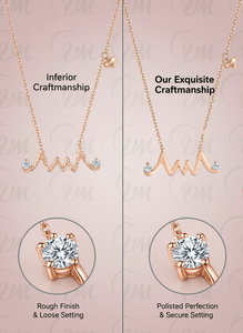 Collar de Oro Rosa M con Incrustaciones de Diamantes en Forma de Corazón con Corte Brillante de 18K de la Serie CHIC, Cadena de Estilo Clásico - Product Image 5