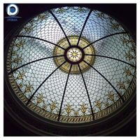 Vitrail dôme fenêtre artistique lucarne artisanat panneau de verre décoratif avec des panneaux de verre colorés