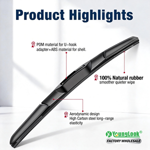 YL-17C <span class=keywords><strong>Spazzole</strong></span> Tergicristallo Universali Morbide Senza Telaio Cromate da 16 Pollici per Parabrezza Auto - Product Image 2