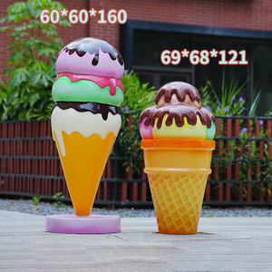 Escultura de Resina Gigante Personalizada de Fibra de Vidrio con Forma de Cono de Helado y Cupcake para Centro Comercial, Tienda o <span class=keywords><strong>Calle</strong></span> - Product Image 3