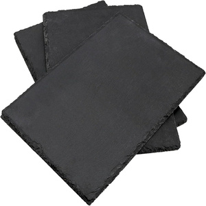 Plateau de service en ardoise naturelle Assiette à dîner rectangulaire isolée thermiquement étanche avec planche à découper en pierre noire gravée - Product Image 3