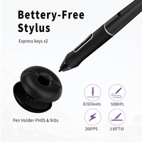 Tablette graphique numérique portable HUION KAMVAS Pro 16, écran tactile pour dessin, stylet