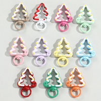 Mousquetons à ressort en forme de sapin de Noël, fermoirs porte-clés colorés, boucles de connexion pour sacs, sacs à main, accessoires DIY, porte-clés