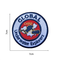 Écussons brodés auto-agrippants GUE Global Diving Organization, badges de sport personnalisés avec logo, thermocollants pour vêtements, sacs à dos et chapeaux