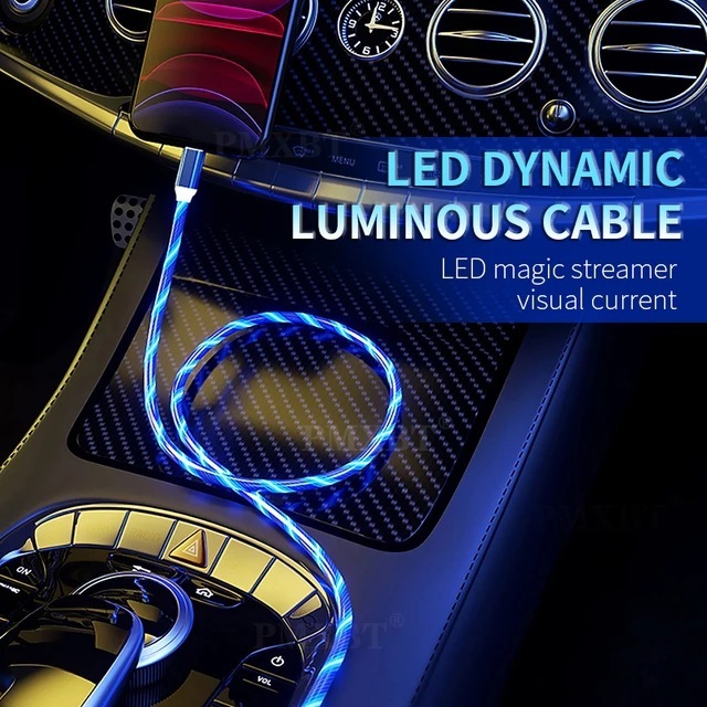 Cross-border Exclusive Streamlight Data Cable Micro USB Type-C Connectors for /Android/ Phones-Fast-Charging Data