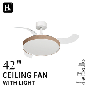 Bestselling product: 42 inch invisible blade <b>ceiling</b> fan <b>light</b> with white and black decorative lampshade for home use - Product Image 2