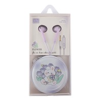 KIKI-400 en gros mignon dessin animé sac de rangement 3.5 MM filaire écouteurs câble casque casque avec micro pour l'école filles enfants cadeaux