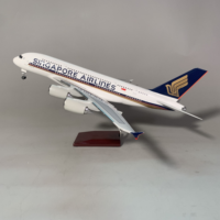 Avion radiocommandé avec lumière LED, modèle d'avion, échelle ABS 1/160, Collection de cadeaux d'affaires, avion, A380, singapour, taille 46cm