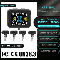 Système de surveillance de la pression des pneus Porcsi CDS440 TPMS avec écran LCD, capteur intégré 433,92 MHz, 0-8 pneus, pour véhicules à quatre roues multiples