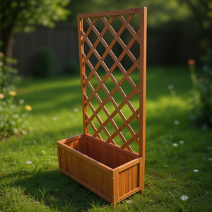 Jardinera Trellis de 2'4'' x 11.8'' x 4'5'', de Plástico Marrón, Estilo Rústico, para Macetas y Plantas - Product Image 2