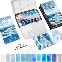 Nouveau 12 couleurs solide peinture chinoise aquarelle ensemble Art croquis Portable peinture Mini carnet de croquis