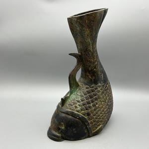 Escultura de Arte Antigua en Forma de Carpa de Latón, Modelo de Fundición 3D, Pieza Coleccionable para Exhibición - Product Image 2