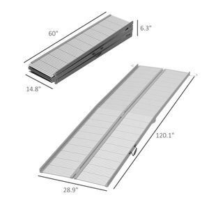 Rampe pliante portable argentée de 10 pieds pour fauteuil roulant, accessoires de piscine - Product Image 4
