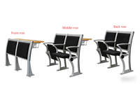 Chaise de salle de conférence moderne PM-3411 |   Sièges fixes pour auditorium avec tablette d'écriture pour usage scolaire et hospitalier, construction en acier