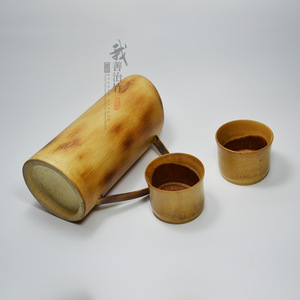 Natural Bamboo Water Bottle Set With Handle Bamboo <b>Teacup</b> Bamboo Tableware For Drinking And Planting Chongqing Origin LYT003 - Product Image 3