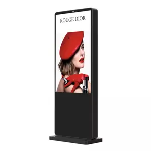 Outdoor Capacitive Touch Kiosk Totem IP65 Double Side Solar Outdoor Monitor Ad Screen HD Lcd Display digital signage
