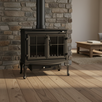 Cheminée à bois à flamme réelle européenne, trois faces, design moderne et luxueux, en fonte, pour usage intérieur, zones rurales, villa